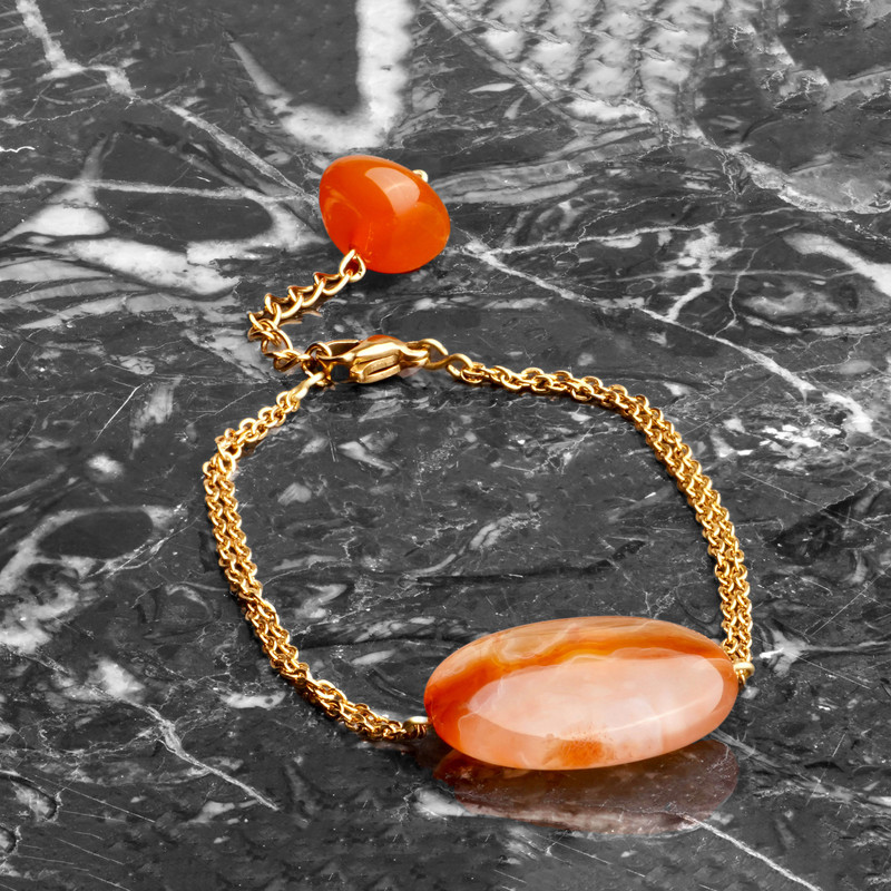 دستبند دخترانه مدل عقیق تک کد001 دستبند دخترانه مدل عقیق تک کد001