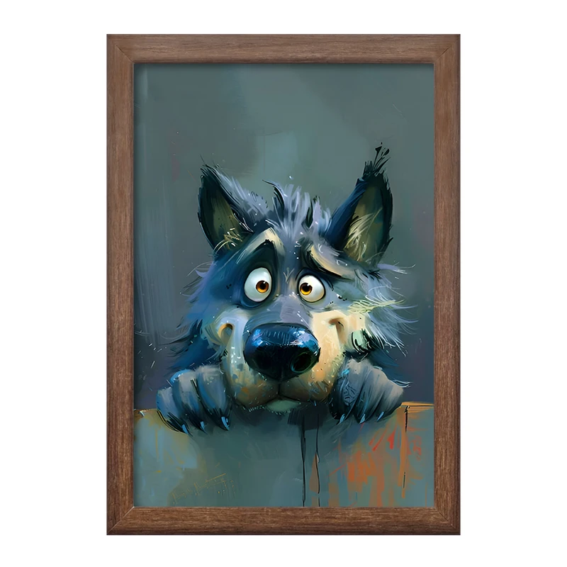 تابلو خندالو طرح گرگ بامزه کد F6563