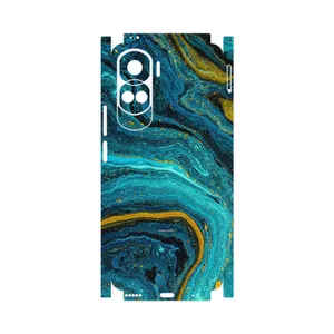 MAHOOT Turquoise marblewith golden streaks-FullSkin Cover Sticker for Honor 90 Lite