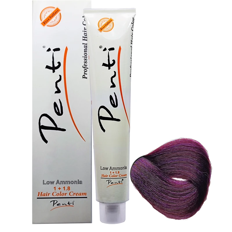 رنگ مو پنتی سری شرابی شماره V6 حجم 100 میلی لیتر رنگ شرابی خیلی روشن