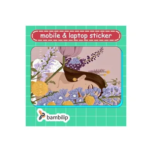 استیکر بامبیلیپ مدل کارت عابر طرح دختر و گل ها کد 3728403