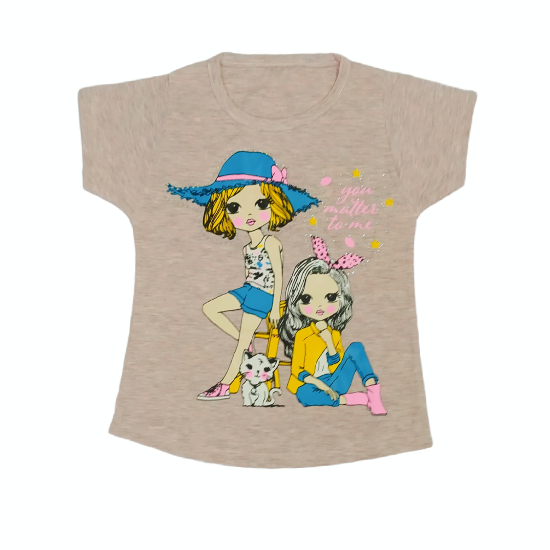 تی شرت دخترانه مدل گربه ارغوانی