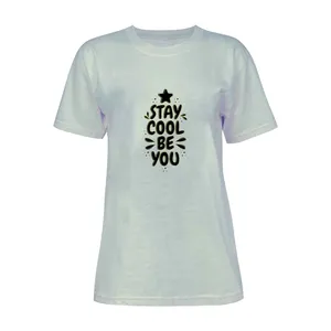 تی شرت آستین کوتاه زنانه مدل COOL کد L38 رنگ طوسی