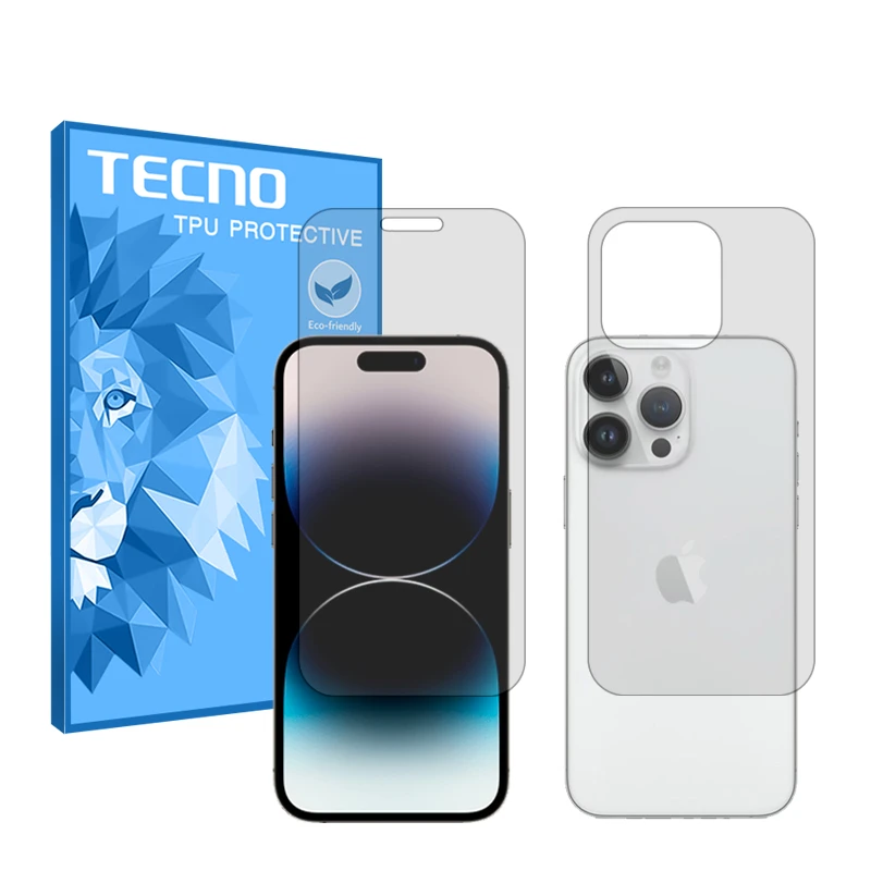 محافظ صفحه نمایش شفاف تکنو مدل HyGEL مناسب برای گوشی موبایل اپل iPhone 14 Pro Max به همراه محافظ پشت گوشی