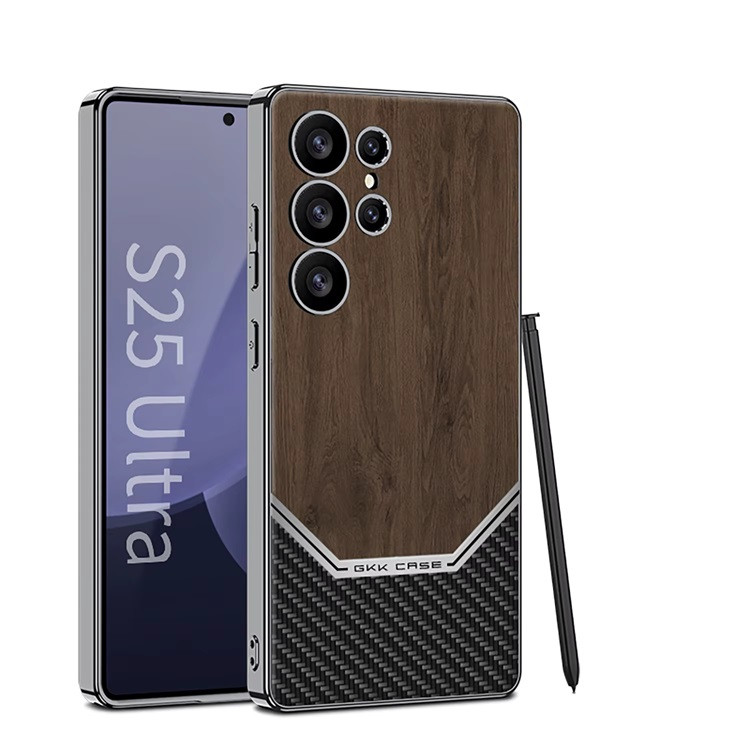 کاور جی کی کی مدل LEATHER WOOD GRAIN مناسب برای گوشی موبایل سامسونگ Galaxy S24 ultra