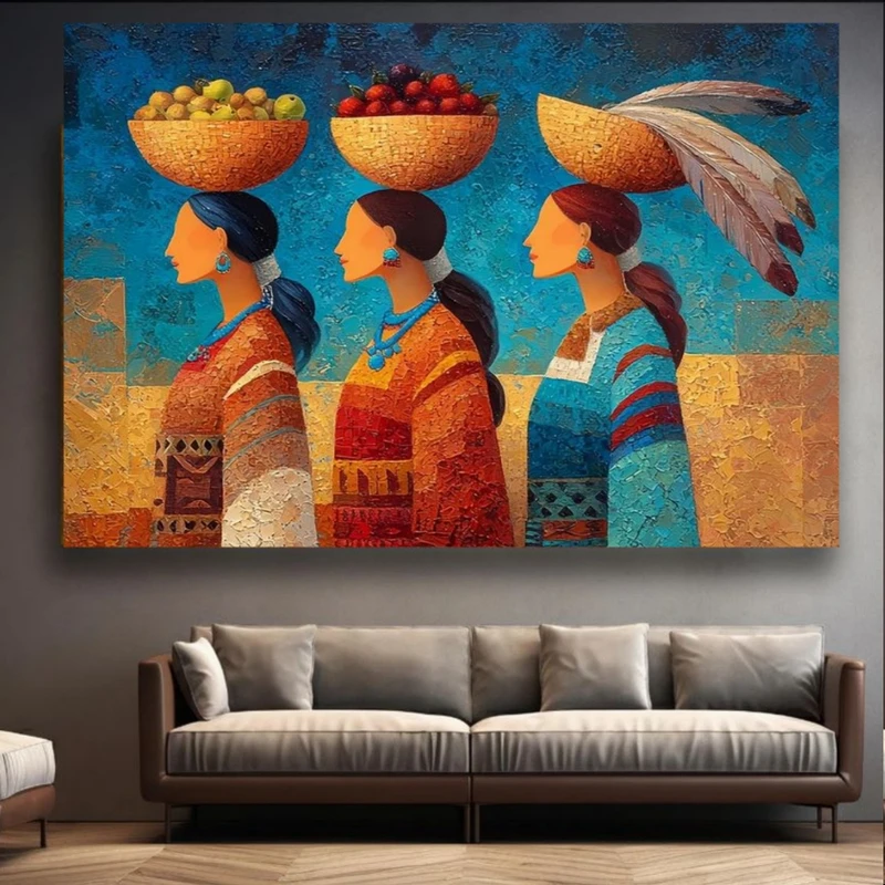 پوستر پارچه ای طرح مخمل  فانتزی مدل سبد میوه 2 کد PY1084