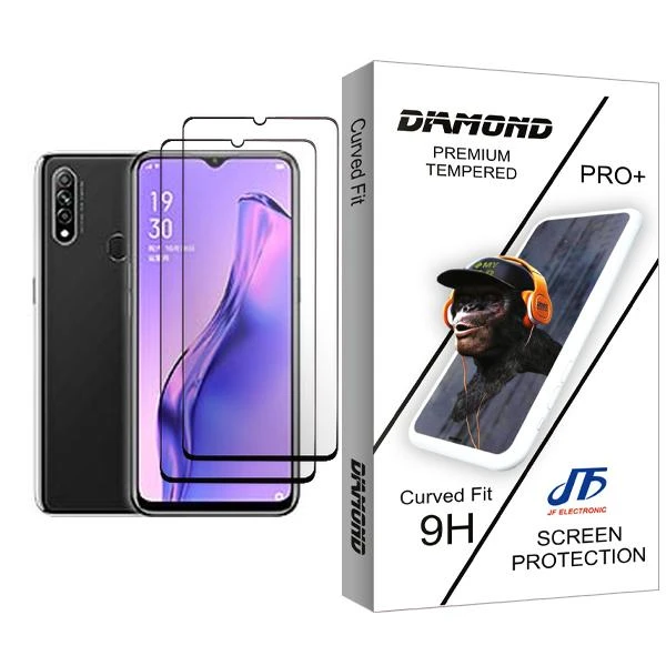 محافظ صفحه نمایش جی اف مدل Diamond Glass MIX002 مناسب برای گوشی موبایل اوپو A8 بسته دو عددی