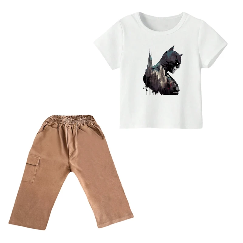 ست تی شرت و شلوارک پسرانه مدل بتمن کد ۲۷