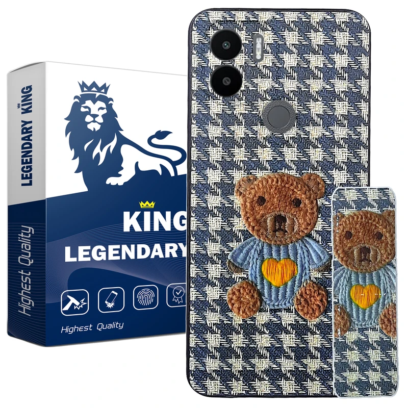  کاور لاین کینگ طرح خرس 3D مناسب برای گوشی موبایل شیائومی Redmi A1 Plus / A1Plus به همراه پایه نگهدارنده