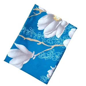 ملحفه پلی کتان مدل کشدار طرح لیلیوم یک نفره سایز 120×200 سانتی متر