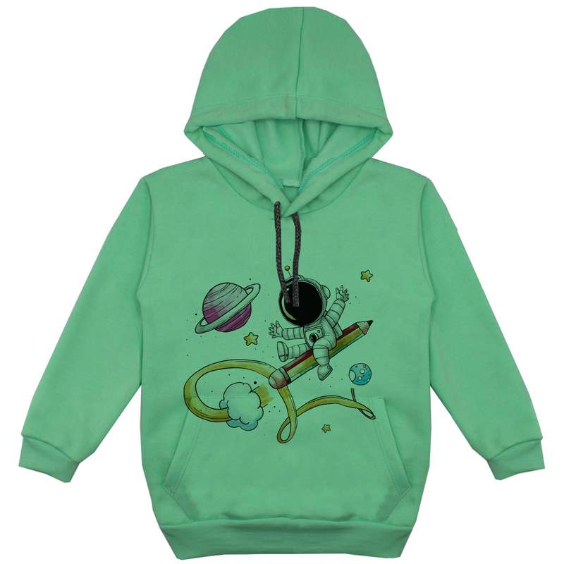 هودی پسرانه مدل فضانورد F61  رنگ سبز