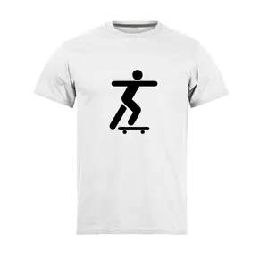 تی شرت آستین کوتاه مردانه مدل   skate2_N1_0083 رنگ سفید