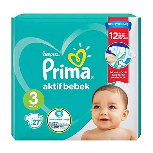 پوشک کودک پریما مدل Yeni سایز 3 بسته 27 عددی