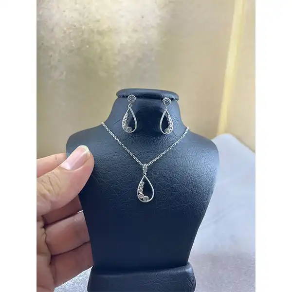 نیم ست نقره زنانه مدل مجلسی کد 887540