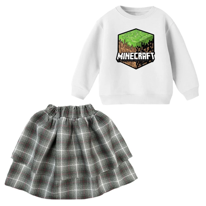 ست بلوز و دامن دخترانه مدل ماینکرفت کد 14