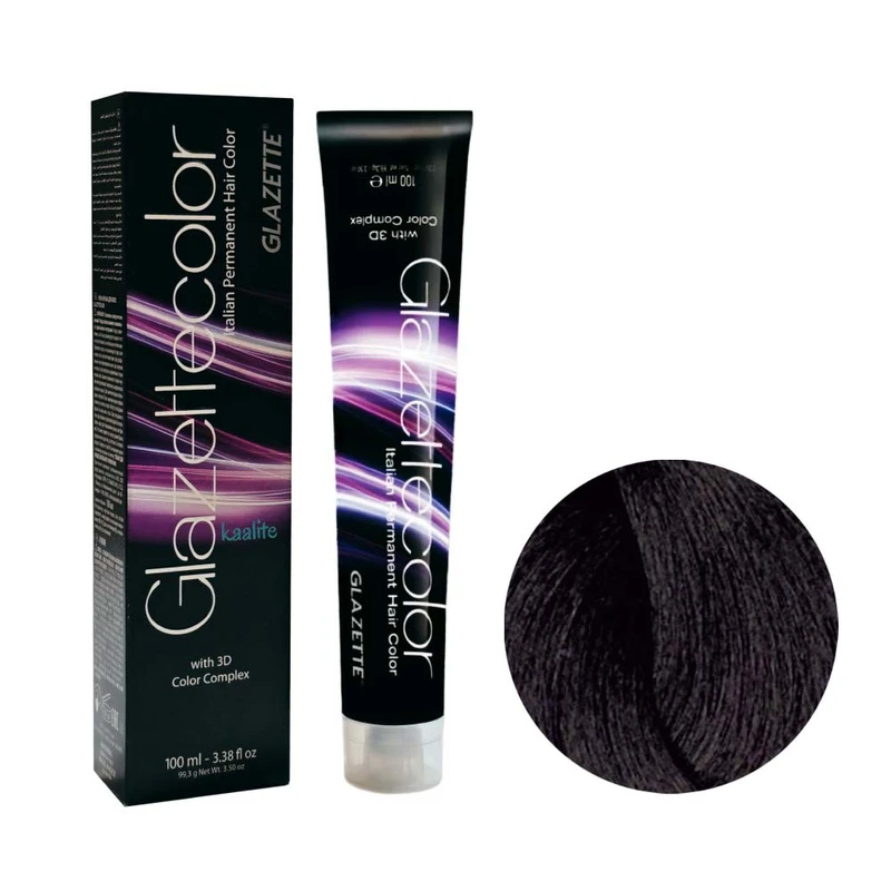 رنگ مو گلازت شماره N2 حجم 100 میلی لیتر رنگ قهوه ای خیلی تیره