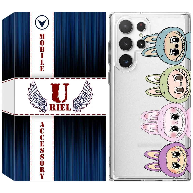 کاور یوریل مدل Clear کد 101 طرح لبوبو Labubu مناسب برای گوشی موبایل سامسونگ Galaxy S22 Ultra