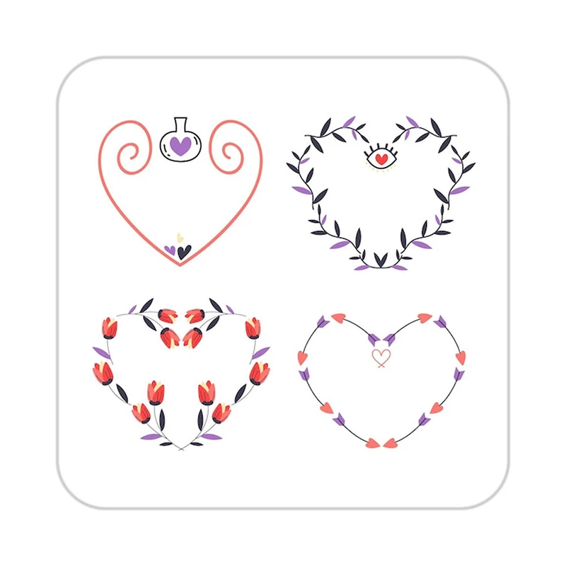 زیر لیوانی کاکتی طرح عاشقانه مدل mp37834