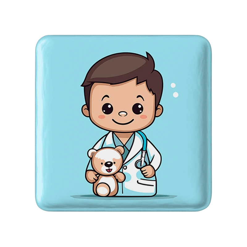 پیکسل خندالو طرح پزشک و پرستار کودکانه مدل مربعی کد 36484