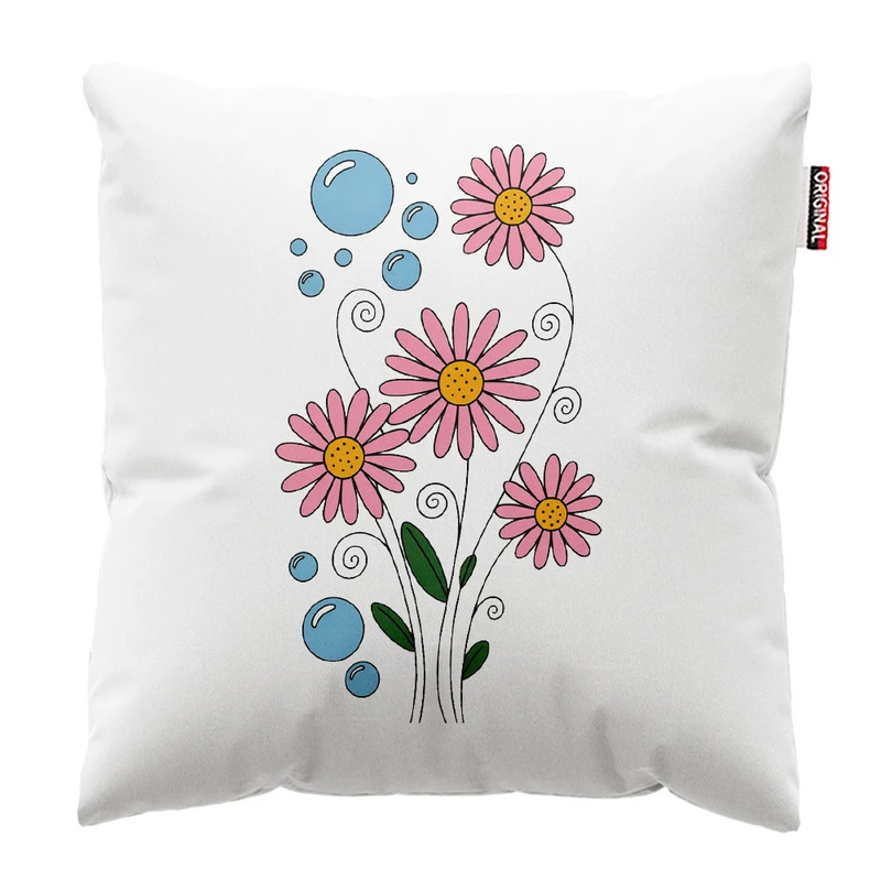 کوسن پاد آفرین طرح گل کد 1477 سایز 30*30 سانتی متر