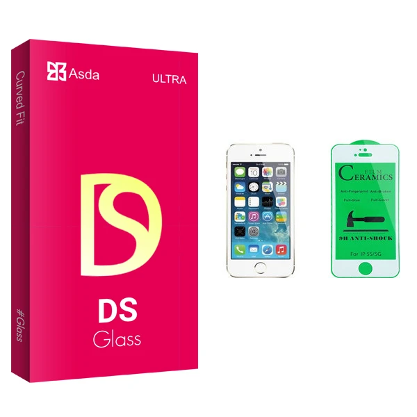 محافظ صفحه نمایش سرامیکی آسدا مدل DS مناسب برای گوشی موبایل اپل iPhone 5s