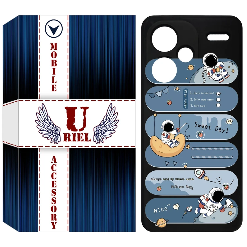 کاور یوریل قاب مدل KSH کد 18 طرح فضانورد مناسب برای گوشی موبایل شیائومی Redmi Note 13 Pro Plus