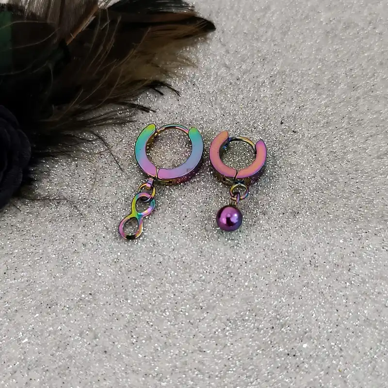 گوشواره زنانه طرح گوی و بی نهایت کد RKH_1756