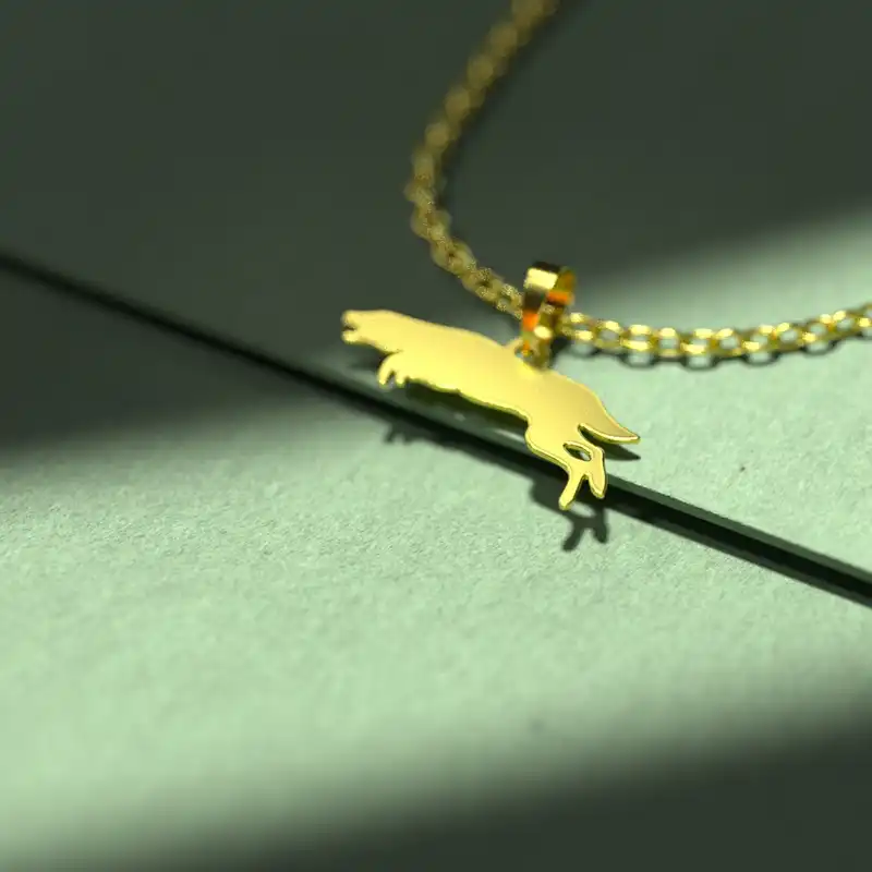 گردنبند طلا 18 عیار زنانه مدوپد مدل سگ کد J3-1-1283