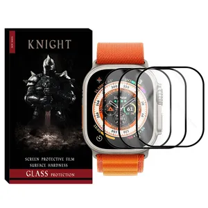 Knight SH-FULL-KT Glass Screen protector suitable for Apple Watch Ultra 49mm / Ultra 2 49mm Pack of 3