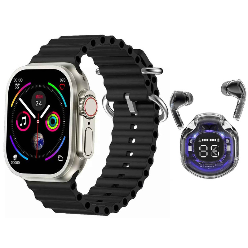 ساعت هوشمند دبلیو اس مدل ws11 kg edition بند سیلیکونی به همراه هدفون