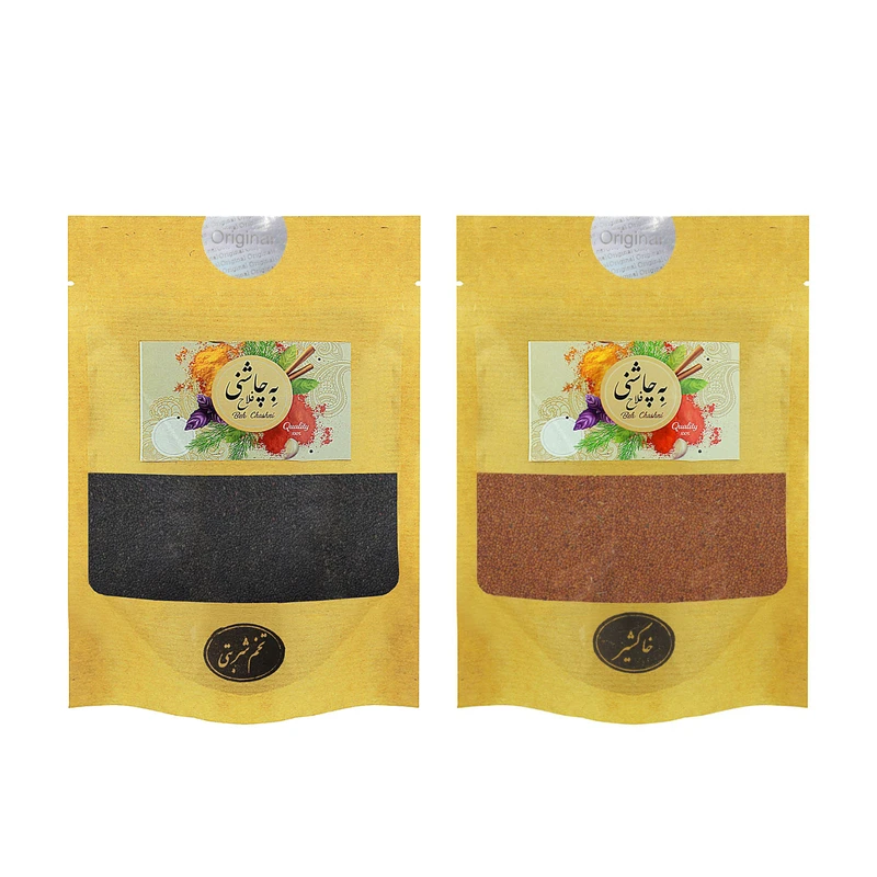 تخم شربتی و خاکشیر به چاشنی فلاح - 200 گرم بسته 2 عددی