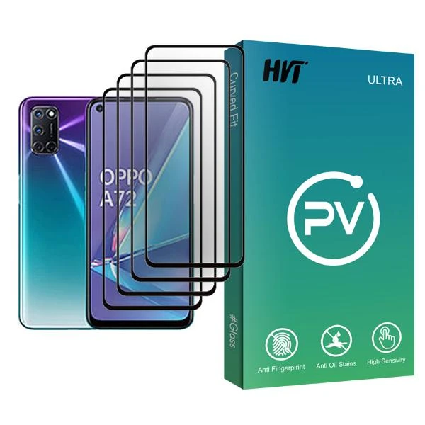 محافظ صفحه نمایش اچ وی تی مدل PV Glass MIX004 مناسب برای گوشی موبایل اوپو A72 بسته چهار عددی