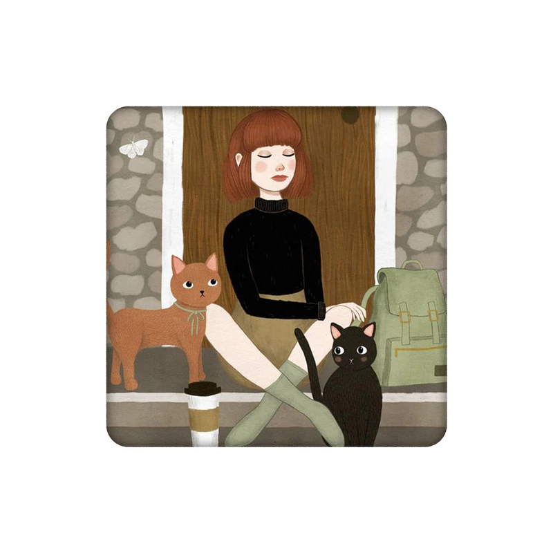 زیرلیوانی طرح دختر،گربه، انتظار کد 2872224