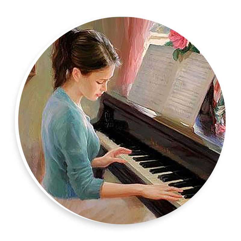  دیوارکوب طرح بانوی پیانیست مدل wtb704