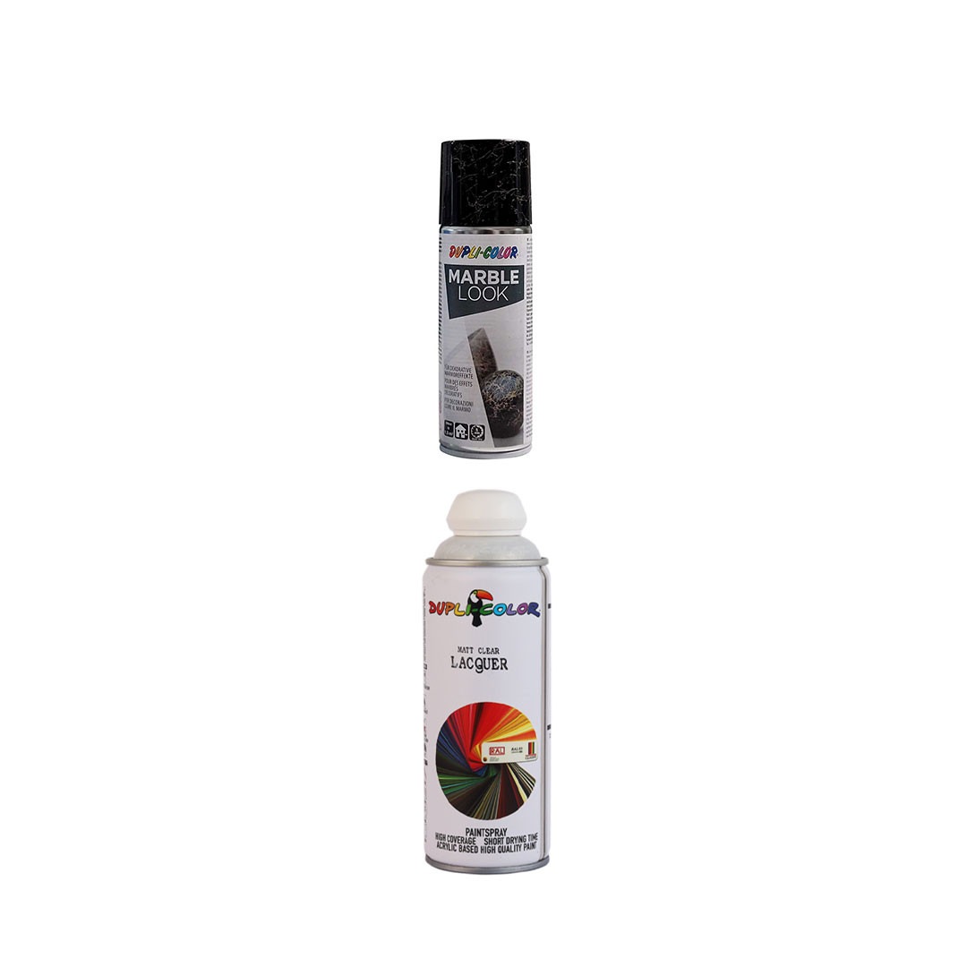 اسپری افکت ماربل و اسپری کیلر مات دوپلی کالر مدل MARBLE حجم 400 میلی لیتر مجموعه 2 عددی