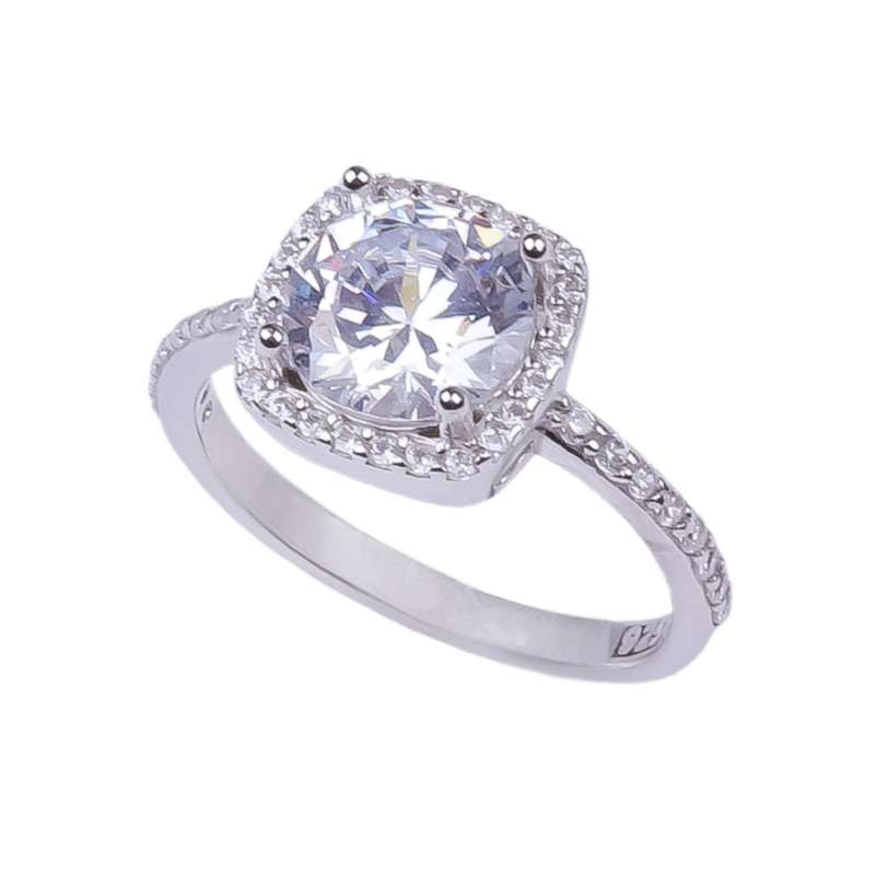 انگشتر نقره زنانه مدل تک نگین 64