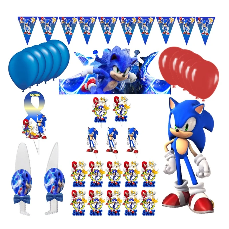 مجموعه 38 عددی دکور تم تولد مدل سونیک کد 08
