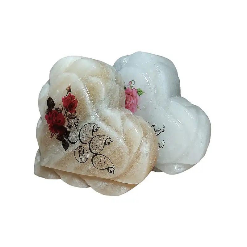 آباژور سنگ نمک مدل قلب طرح لبه هلالی کد 05