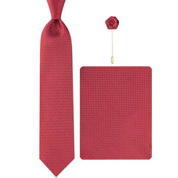 ست کراوات و دستمال جیب و گل کت مردانه مدل GF-PO1156RE-BE