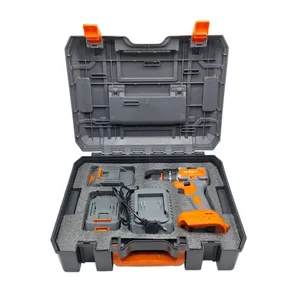 دریل چکشی شارژی براشلس سه نظام 10 میلی متری 21 ولت مکث اچ ام تی مدل 21V مجوعه 5 عددی