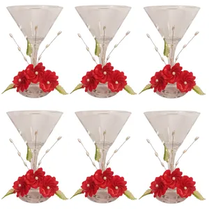  مجموعه ظروف هفت سین 6 پارچه مدل گیلاس طرح گل چیپسی کد 03