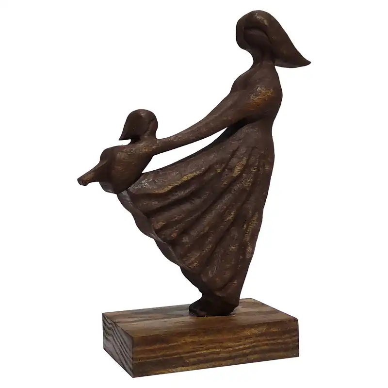 مجسمه چوبی طرح مادر و کودک کد 4005