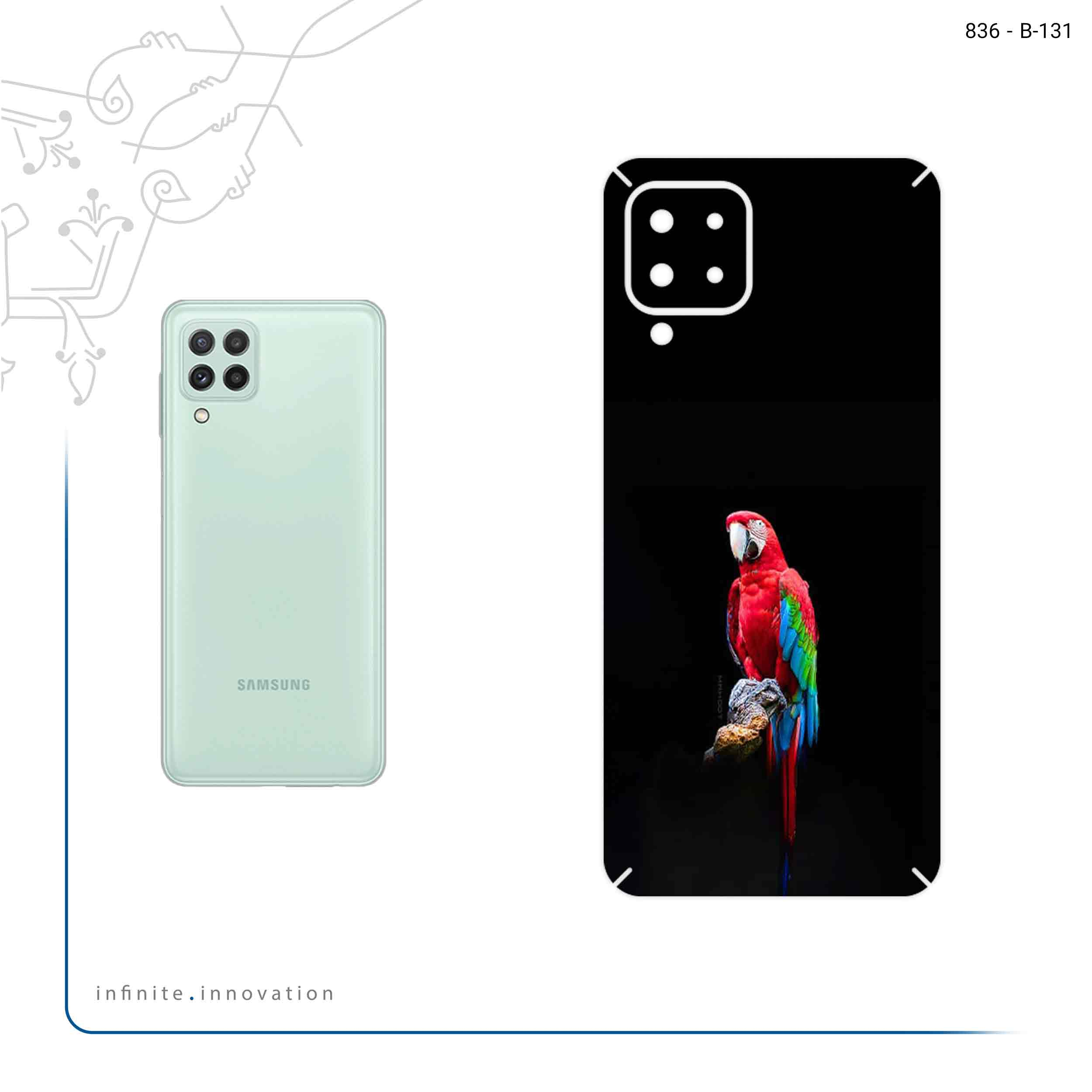 برچسب پوششی ماهوت مدل Parrot مناسب برای گوشی موبایل سامسونگ Galaxy A22 4G