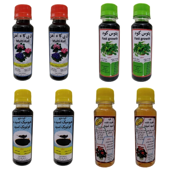 کود پتوس و ان پی کا و آهن و اسید آمینه و هیومیک مدل Pak02 حجم 120 میلی لیتر بسته 8 عددی