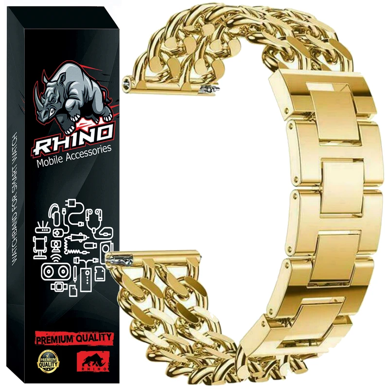 بند راینو مدل کارتیر دو ردیف مناسب برای ساعت هوشمند گلوریمی Flex / Artist 22MM