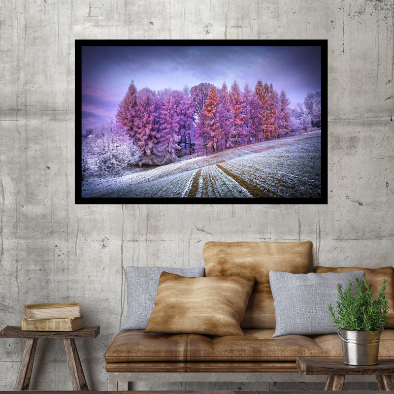 تابلو نوری بکلیت طرح جنگل زمستانی مدل B-MO1632