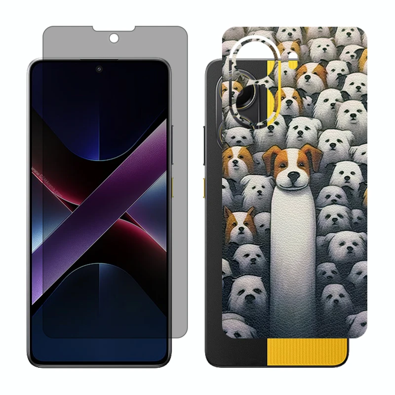 محافظ صفحه نمایش حریم شخصی گلس مدل Together مناسب برای گوشی موبایل شیائومی Poco X7 Pro به همراه برچسب پوششی پشت گوشی