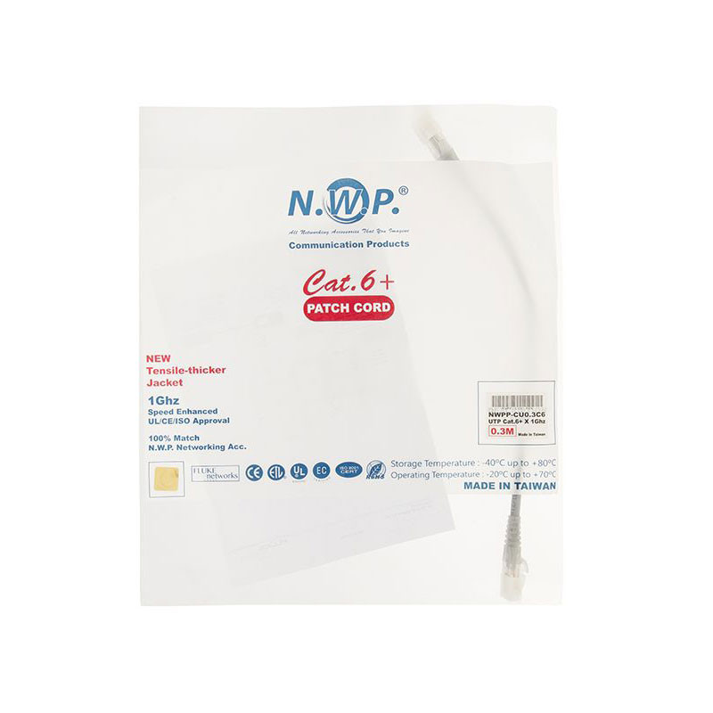 پچ کورد CAT6 PLUS ان دبلیو پی مدل UTP بسته 5 عددی
