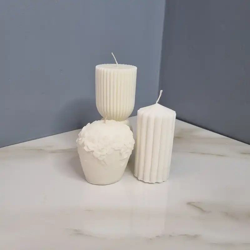 قالب شمع مدل مارسلا و استوانه های شیاردار مجموعه سه عددی