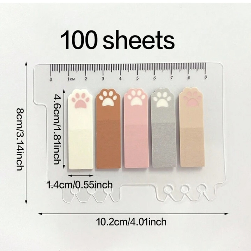 کاغذ چسب دار آنیدا مدل استیک نوت شفاف علامت گذار طرح پنجه